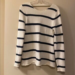 Holebrook Sweden Cream and Navy Striped Sweater